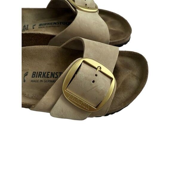 Birkenstock Womens Brown Suede Leather Open Toe Big Buckle Slide Sandals Size 41 - Picture 10 of 12